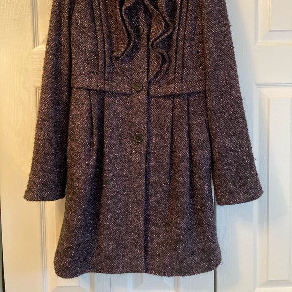 GUESS Bouclette Trench with Ruffle Details Size XS - Picture 2 of 6